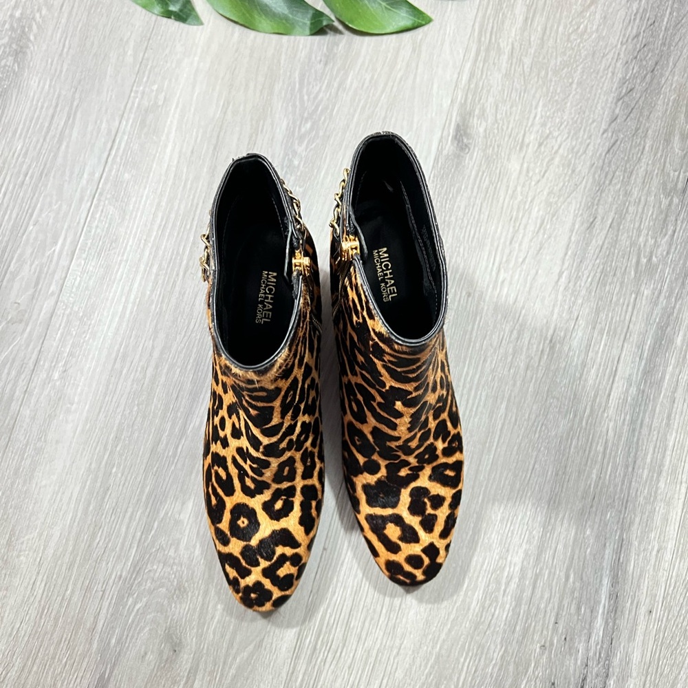 Michael Kors Elsa Mid Bootie Cheetah. Hair-calf  ✨brand new✨ No box - Picture 8 of 11